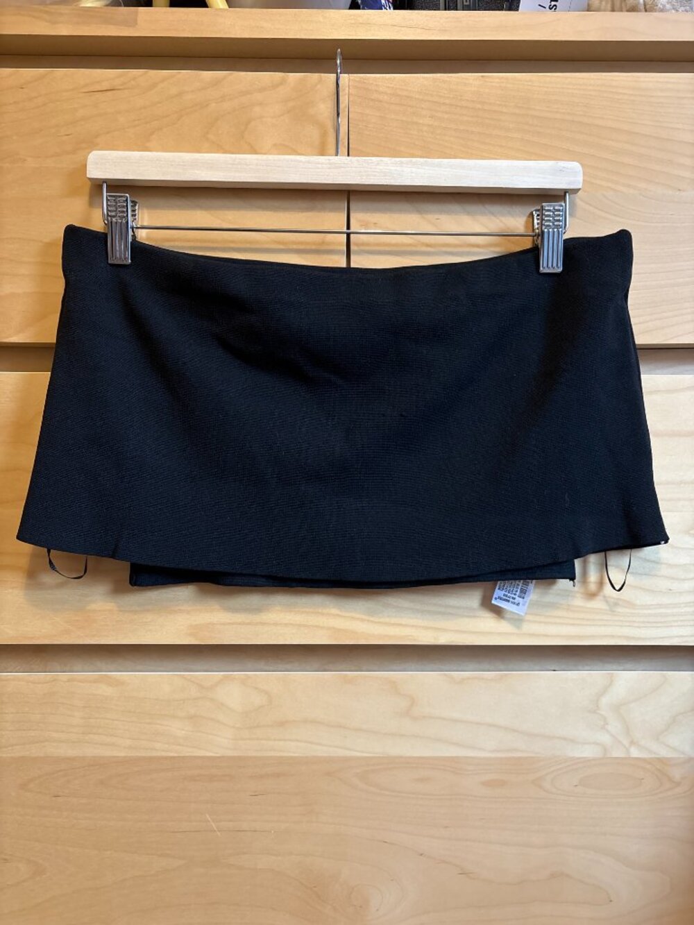ZARA BLACK CROPPED KNIT BANDEAU TOP, SIZE: MEDIUM, LIKE NEW